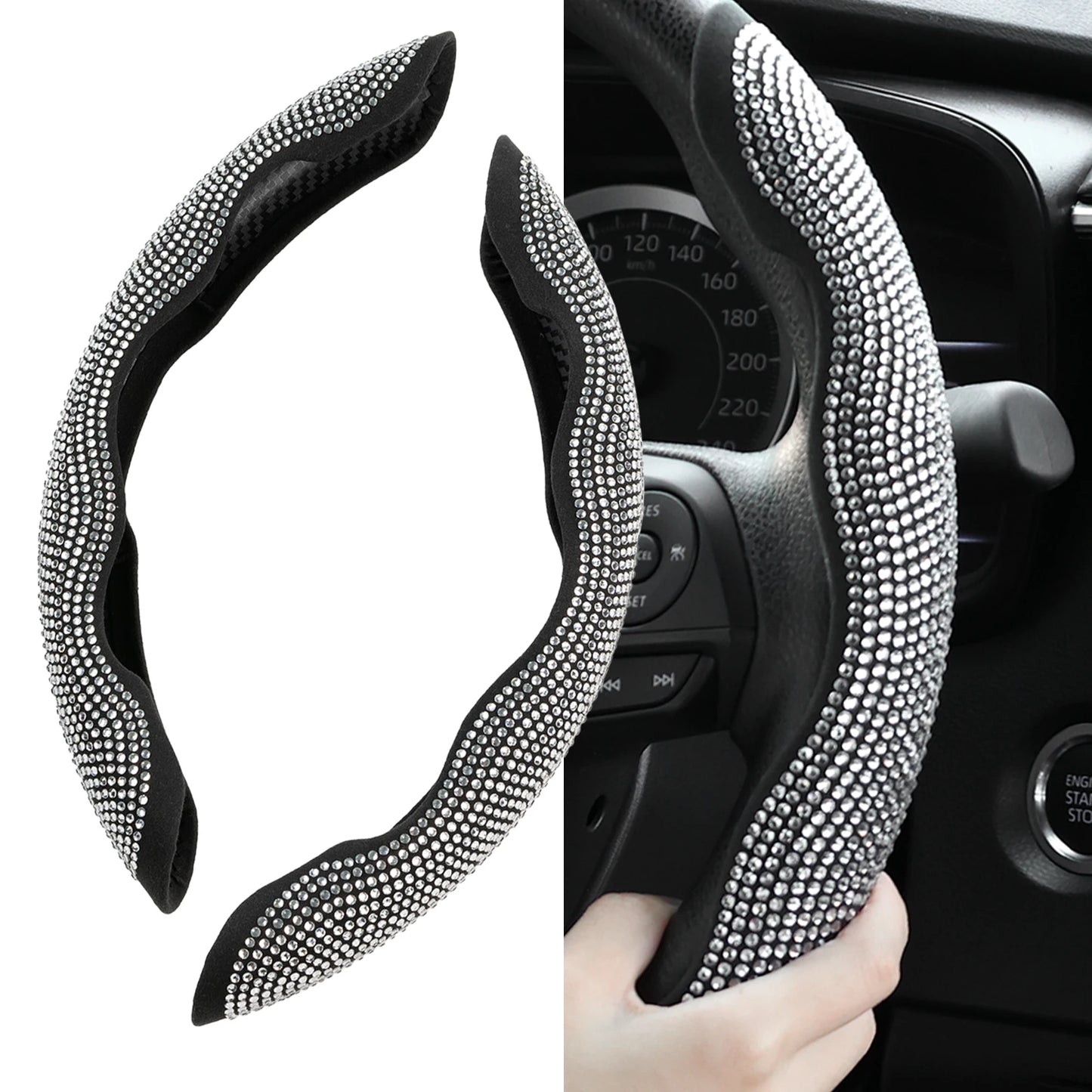 Sparkling Diamond Steering Cover