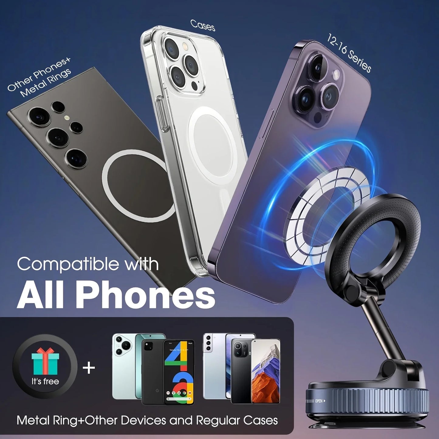 Car Phone Holder - Magsafe 360° Adjustable