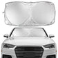 Car windshield cover on a white car with a clear background