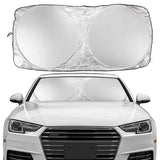 Car windshield cover on a white car with a clear background