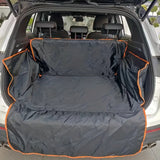 Car trunk/boot with a black pet cover and orange trim
Car boot cover. Pet cover Dog Cover
Boot protector